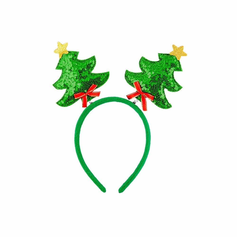 Adults Sequin Christmas Tree Head Boppers Fancy Dress Party