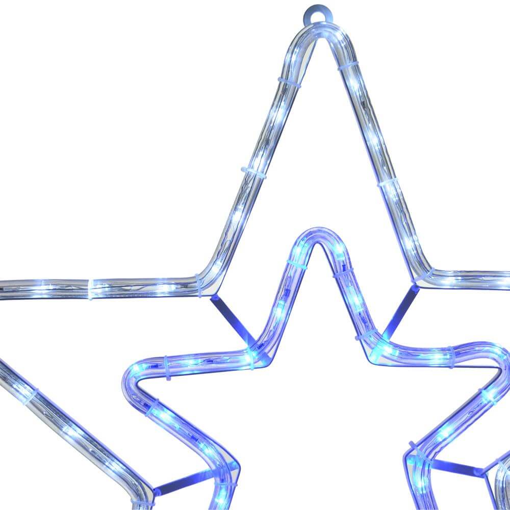 Christmas Star Outdoor Rope Light Flashing Blue White 55cm