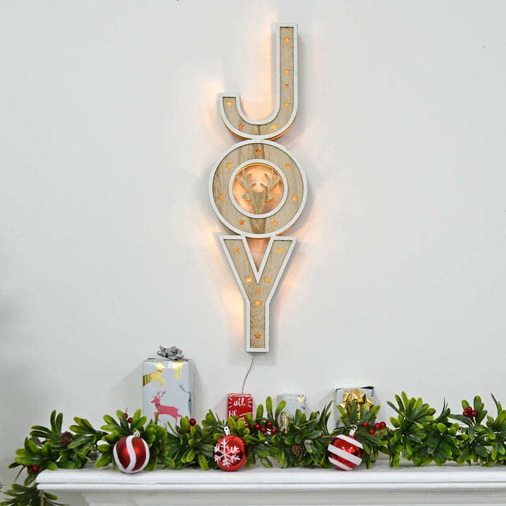 Vertical Light Up Christmas Decoration Ornament Joy or Xmas