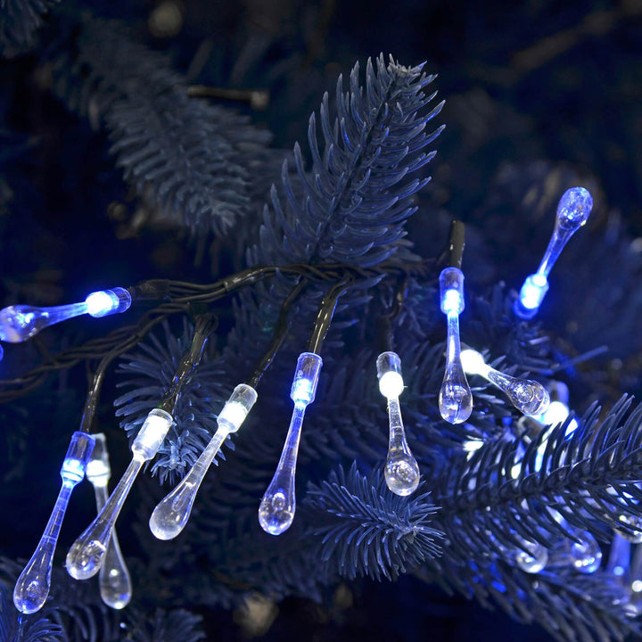 LED Icicle Cluster Christmas Fairy Lights Indoor/Outdoor Blue/White / 360