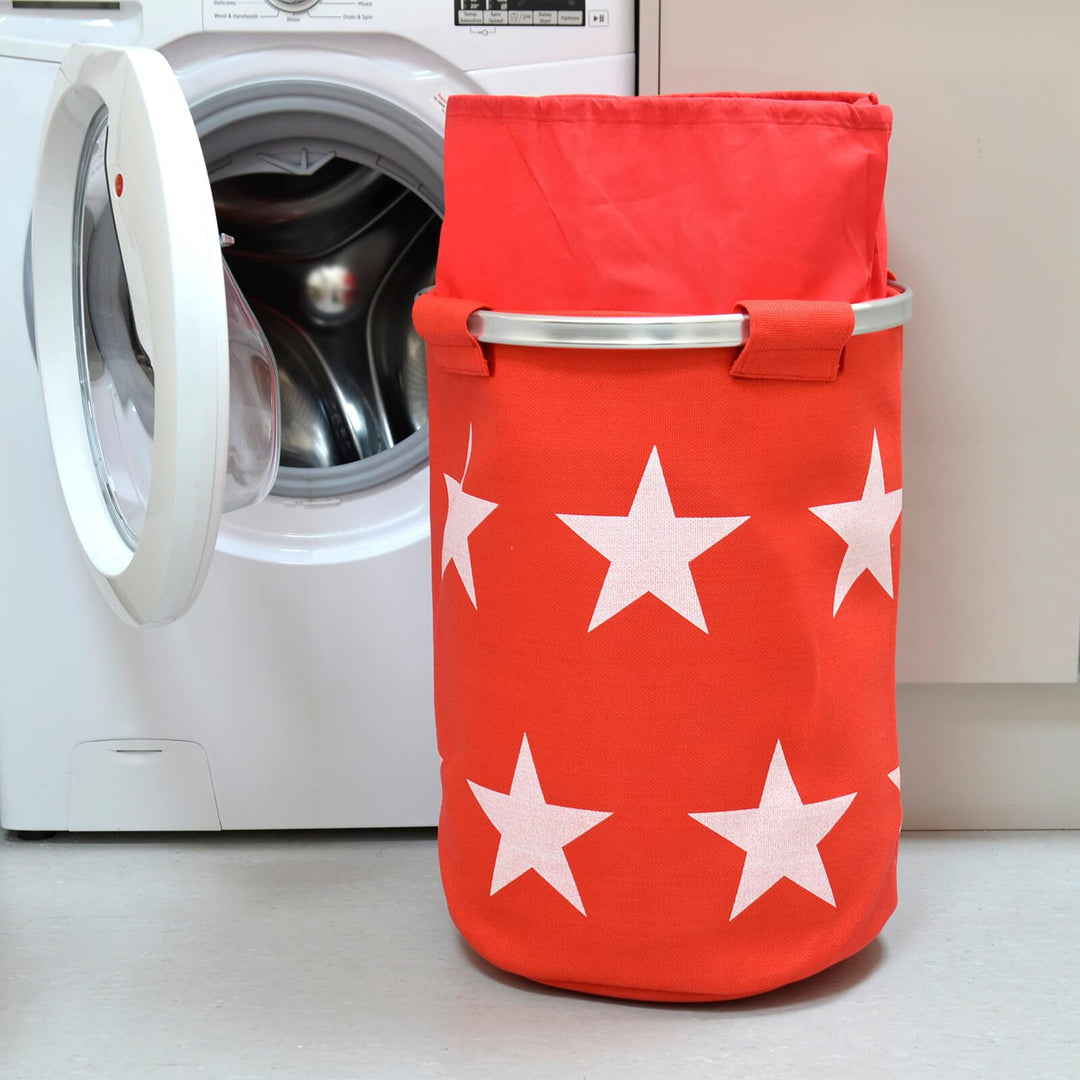 Stars Large Foldable Pop Up Fabric Laundry Hamper Washing Storage Basket