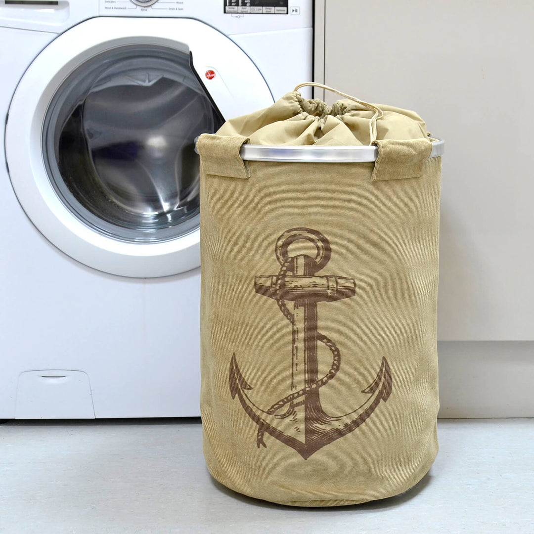 Anchor Large Foldable Pop Up Fabric Laundry Hamper Bag Washing Storage Basket