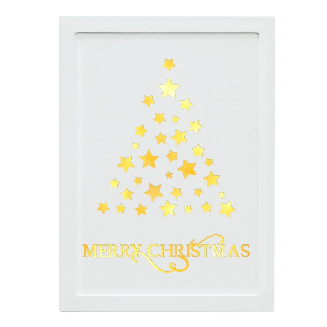 Light Up LED Merry Christmas Xmas Wall Plaques Decorations Tree
