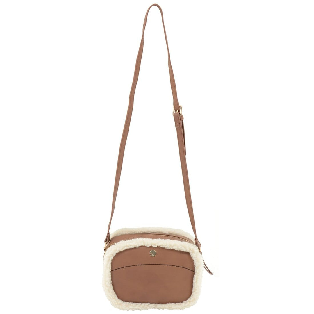 Womens Lexi Faux Leather Shoulder Bag Crossbody Handbag Chestnut