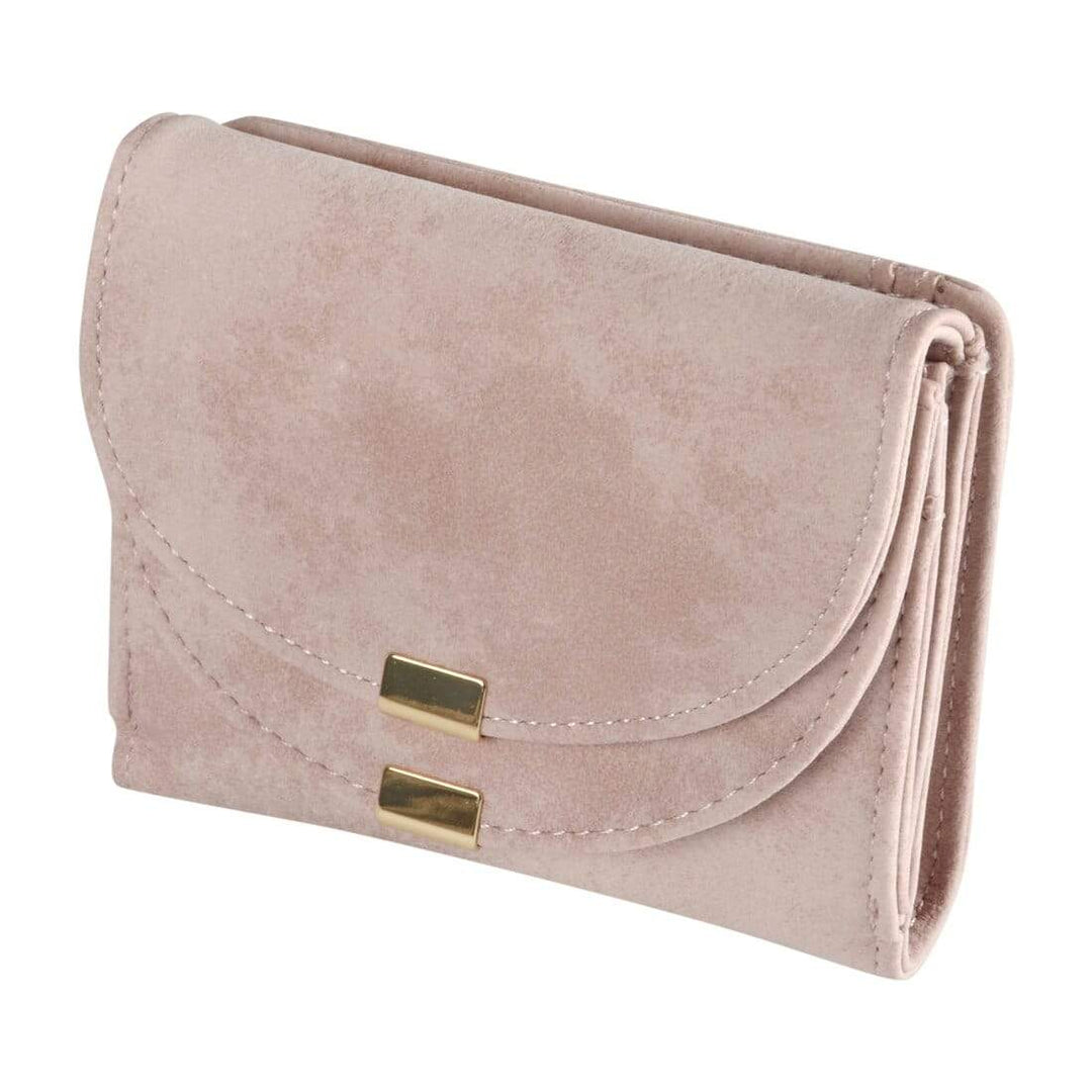 Womens Ava Small Suedette Purse Fold Over - Natural Blue Pink Pink