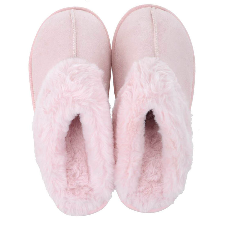 Womens Mule Slippers Luxury Microsuede Faux Fur Non-Slip