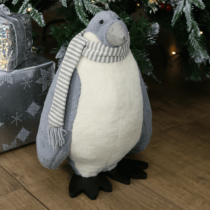 Standing Plush Emperor Penguin Christmas Novelty Decoration 36cm