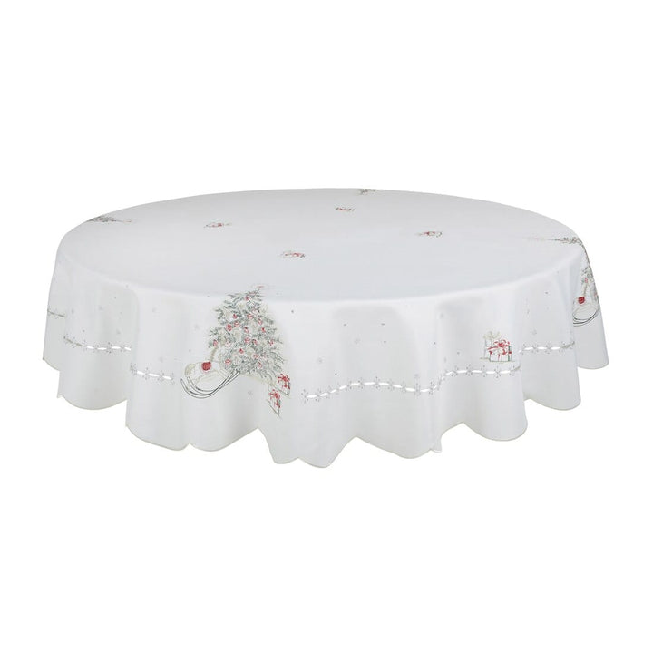 Christmas Tree Fabric Tablecloths / Napkins Xmas Decoration Colourful / 70" Round