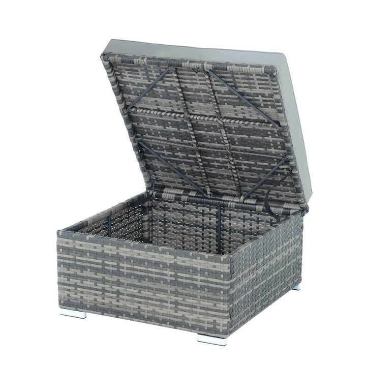 Azuma Monaco 4 Pc Grey Rattan Garden Sofa Set Ottoman Seat