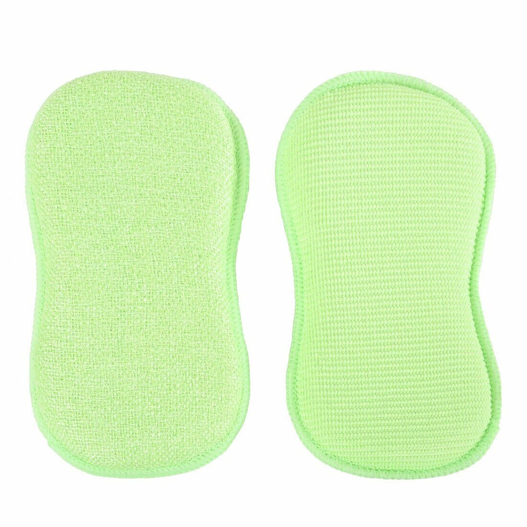 10pk Duo Action Cleaning Pads Microfibre Scrubbing Cloths Green