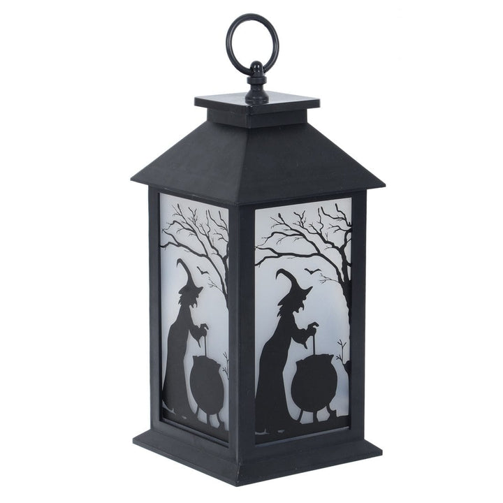 Cackle &amp; Co Black Halloween Design Lantern With Lights