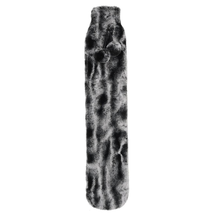 Hodge & Hodge 72cm Long Hot Water Bottle Faux Fur Cover 2L 2 Tone Dark Grey