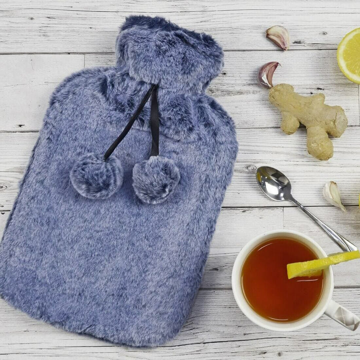 Hodge &amp; Hodge Luxury Faux Fur 2 Litre Hot Water Bottle