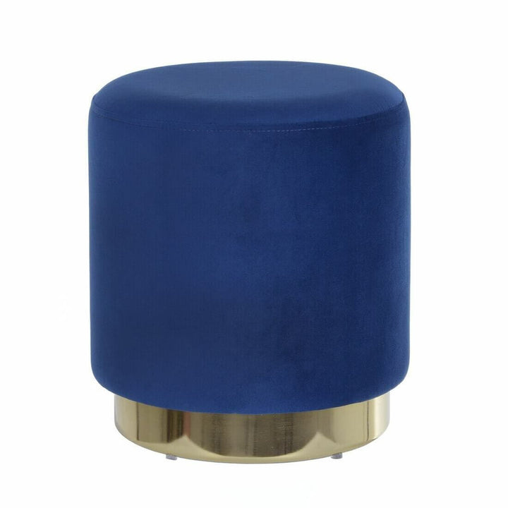 Hodge & Hodge Sophia Stylish Velvet Stool With Gold Base Navy