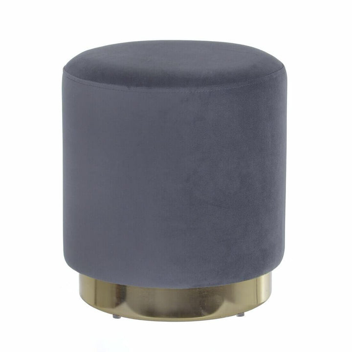 Hodge & Hodge Sophia Stylish Velvet Stool With Gold Base Grey