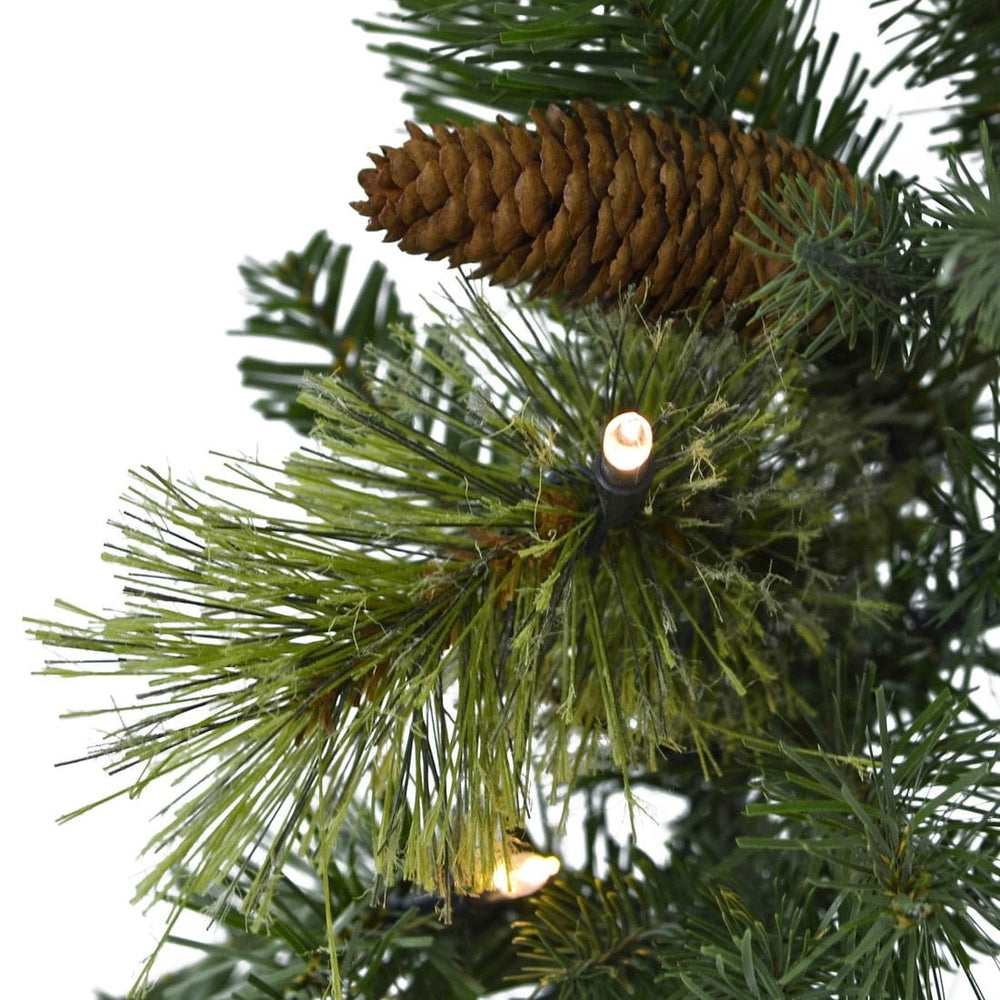 Pair of Potted Christmas Trees Garland And Wreath Set