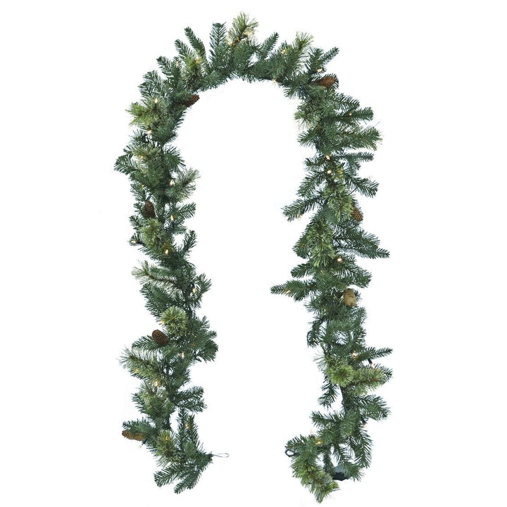 Pair of Potted Christmas Trees Garland And Wreath Set