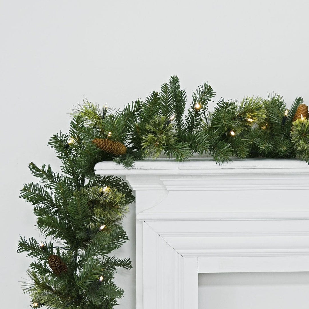 Pair of Potted Christmas Trees Garland And Wreath Set