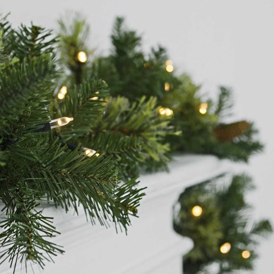Pair of Potted Christmas Trees Garland And Wreath Set
