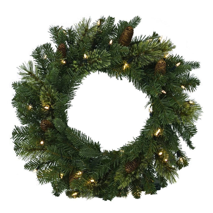Pair of Potted Christmas Trees Garland And Wreath Set
