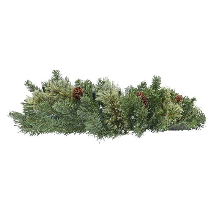 Pair of Potted Christmas Trees Garland And Wreath Set