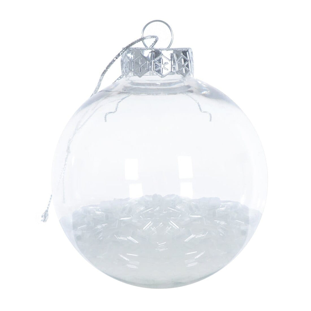 9pk Metallic Foil Filled Shaker Christmas Tree Baubles 8cm Iridescent