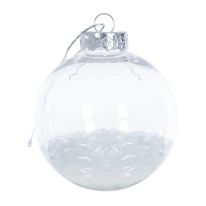 9pk Metallic Foil Filled Shaker Christmas Tree Baubles 8cm Iridescent