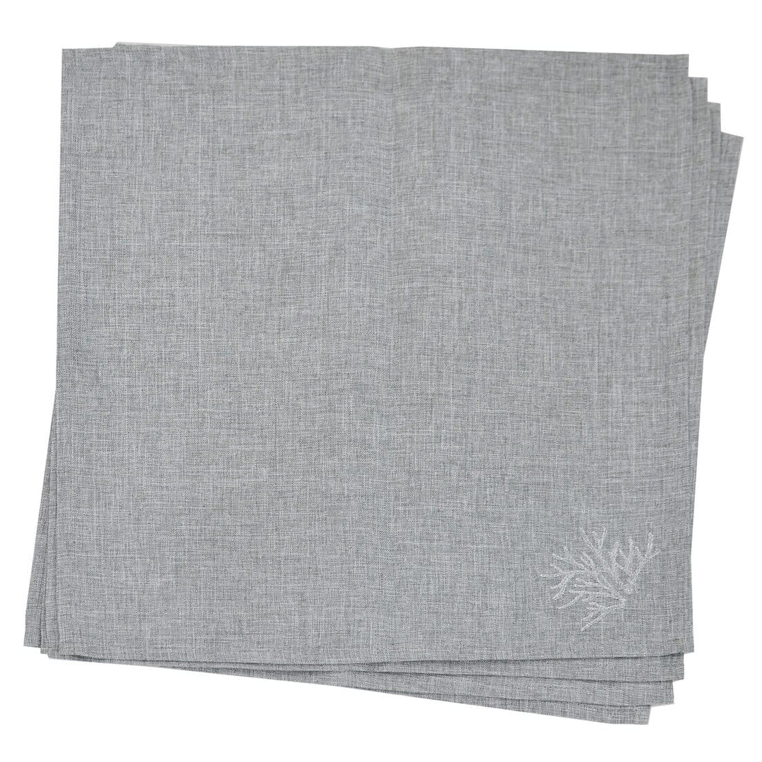 Christmas Snowman Tablecloths Napkins Grey Fabric Embroidery 4pk of Napkins