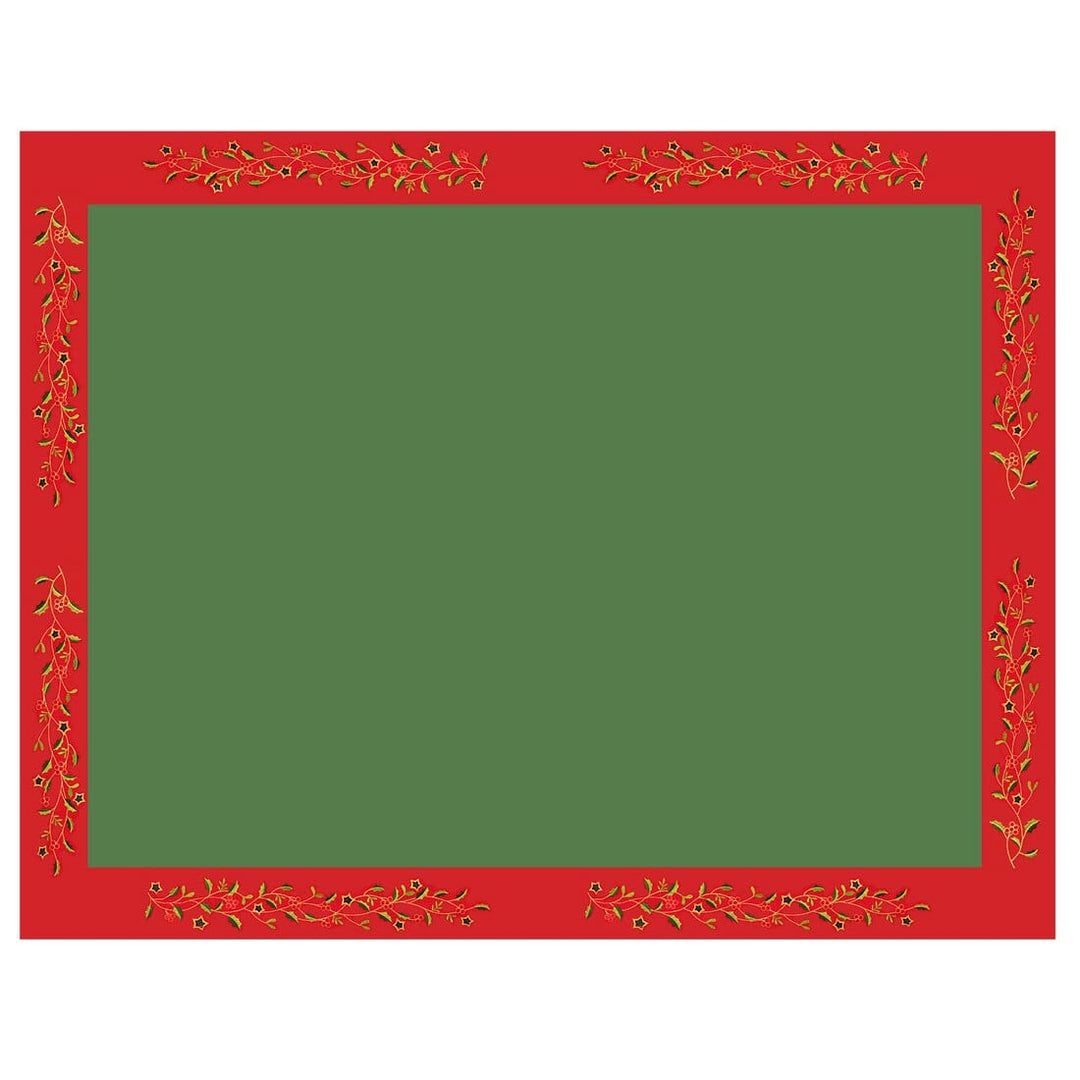 Christmas Holly Tablecloths Napkins Green Red Fabric Cover