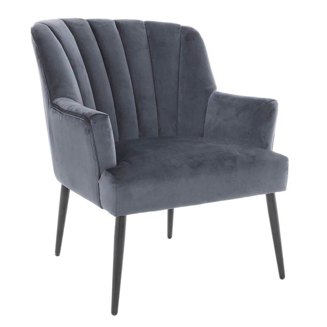 Hodge & Hodge Oyster Shape Armchair With Velvet Style Cover Slate Grey