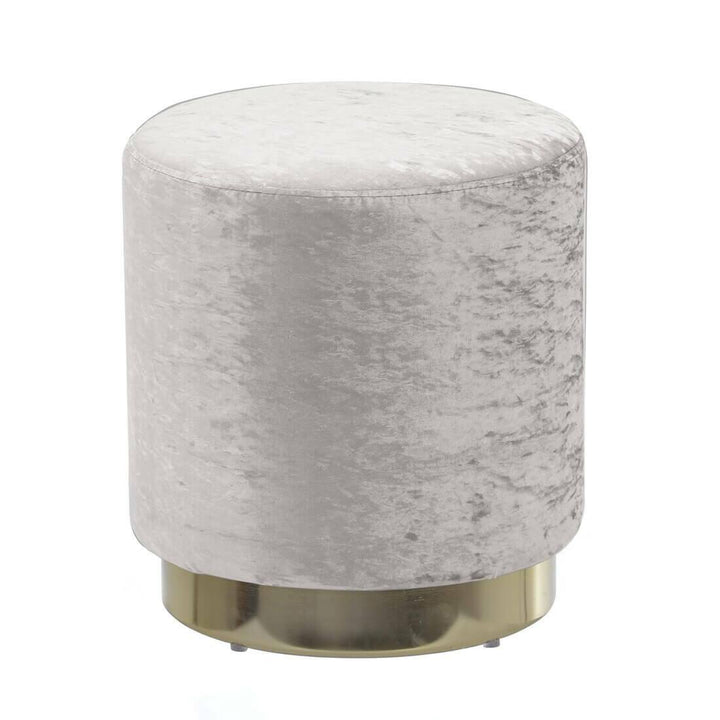 Hodge &amp; Hodge Sophia Stylish Velvet Stool With Gold Base Light Grey Crush