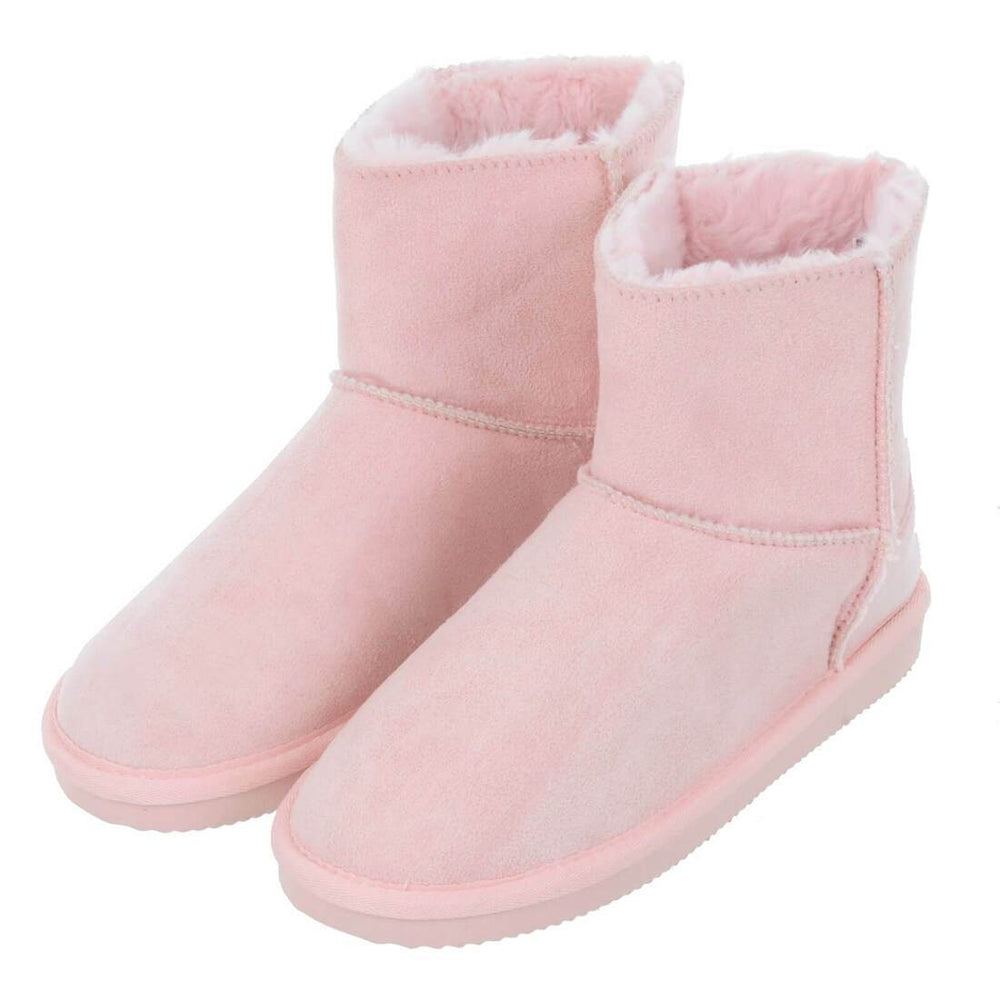 Womens Slipper Boot Luxury Microsuede Cosy Faux Fur Lining Pink / UK 3