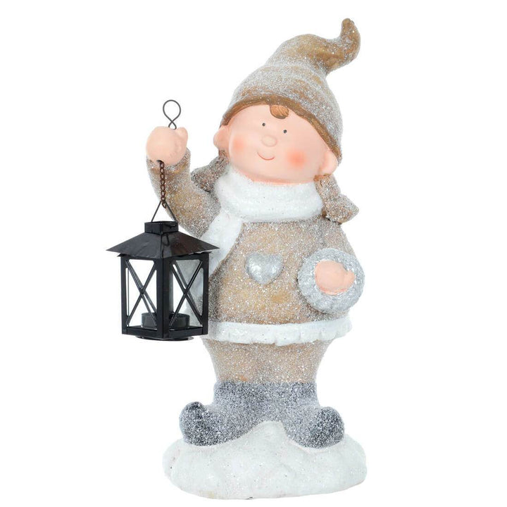 Girl Boy With Tealight Lantern Christmas Ornament 41cm