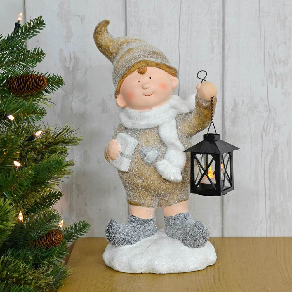 Girl Boy With Tealight Lantern Christmas Ornament 41cm Boy