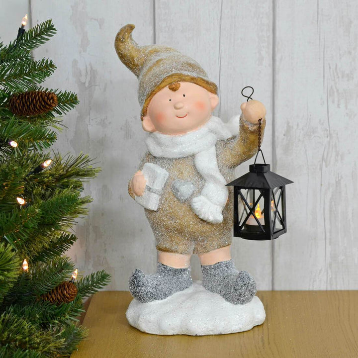 Girl Boy With Tealight Lantern Christmas Ornament 41cm Boy