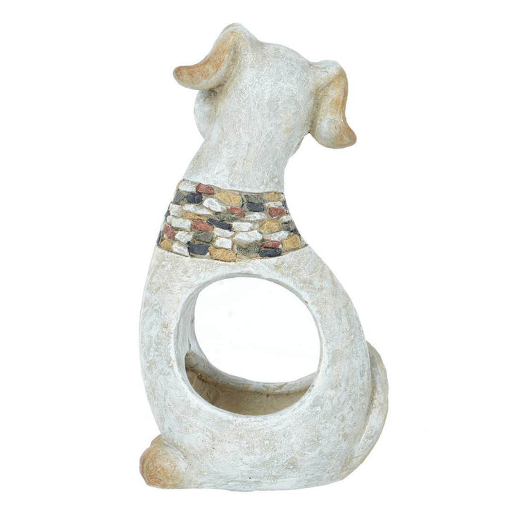 Garden Planter Animal Shape Grey Beige Mosaic Dog Cat 40cm