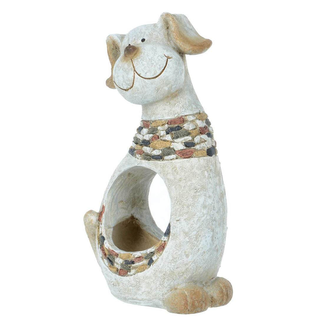 Garden Planter Animal Shape Grey Beige Mosaic Dog Cat 40cm