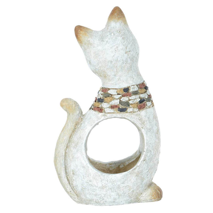 Garden Planter Animal Shape Grey Beige Mosaic Dog Cat 40cm