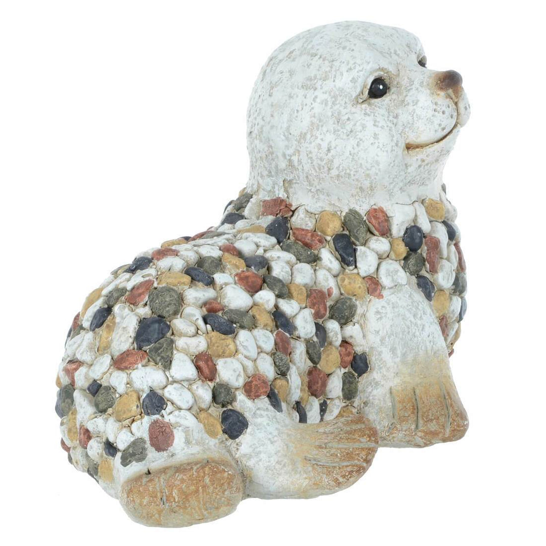Garden Ornament Sea Animal Grey Beige Mosaic Seal Turtle 32cm