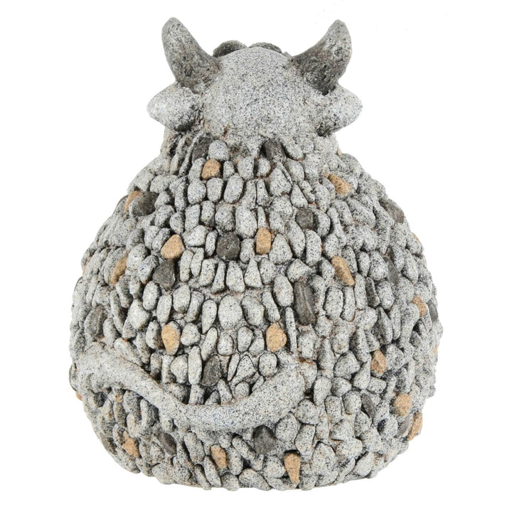 Sitting Animal Garden Ornament Grey Beige Mosaic Body 29cm