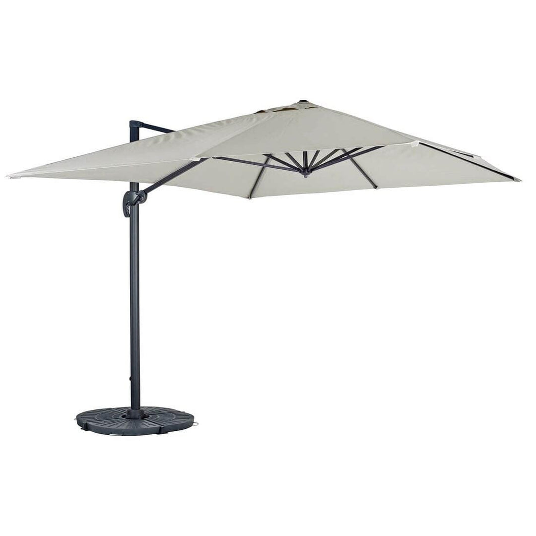 3 x 3m Roma Square Parasol Large Cantilever Garden Shade Silver
