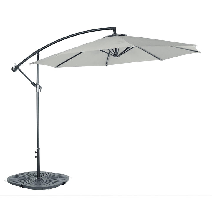 3m Round Banana Parasol Large Cantilever Garden Shade Silver