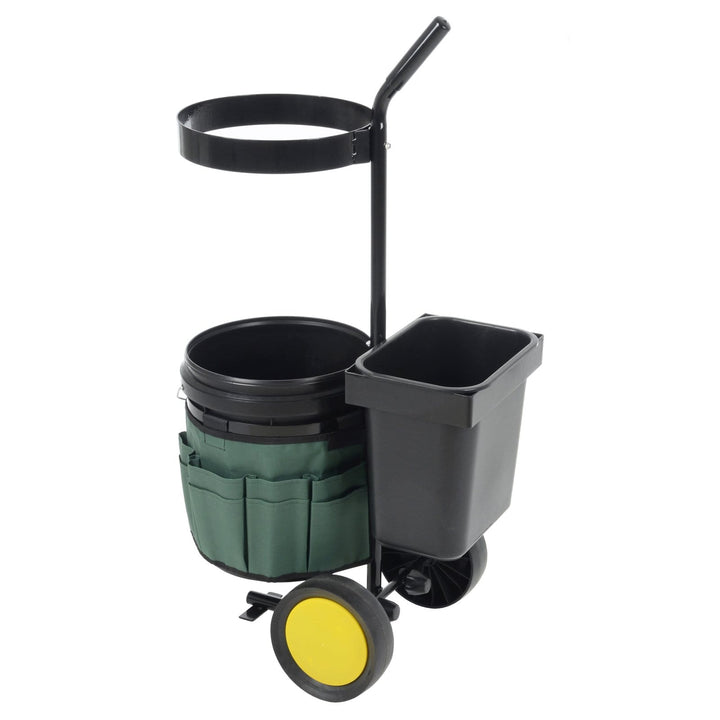 Garden Tool Cart Tidy Caddy Wheels 2 Buckets 18 Pocket Belt