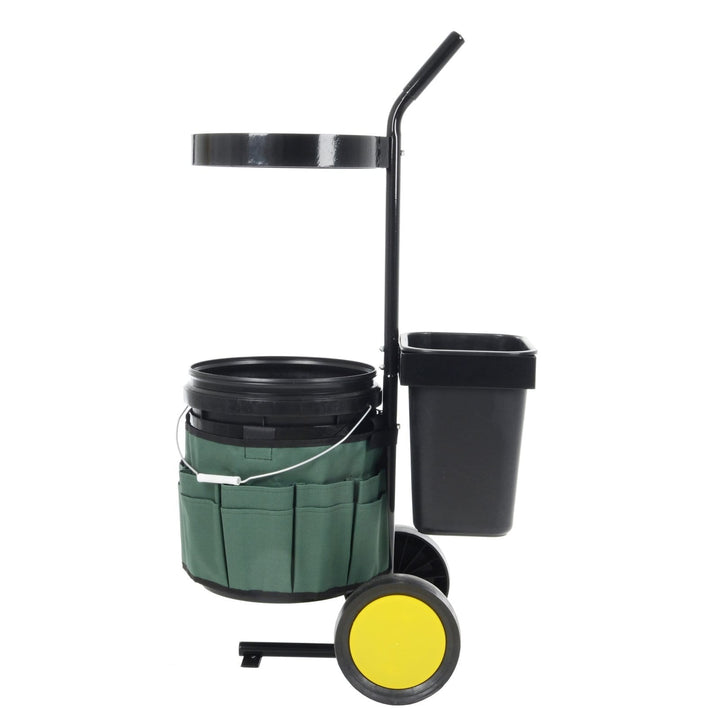 Garden Tool Cart Tidy Caddy Wheels 2 Buckets 18 Pocket Belt