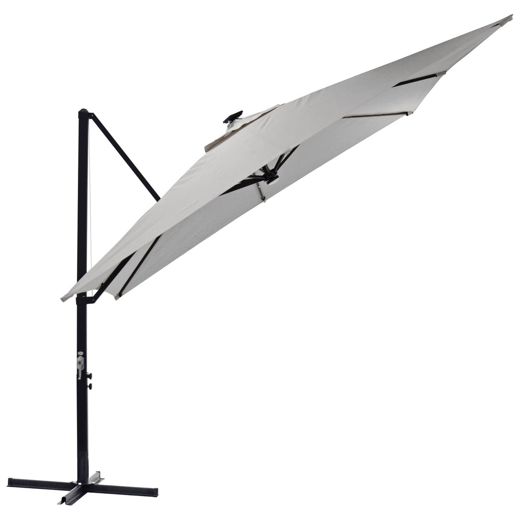 Azuma 3m Square Parasol Solar LED Lights Offset Garden Canopy