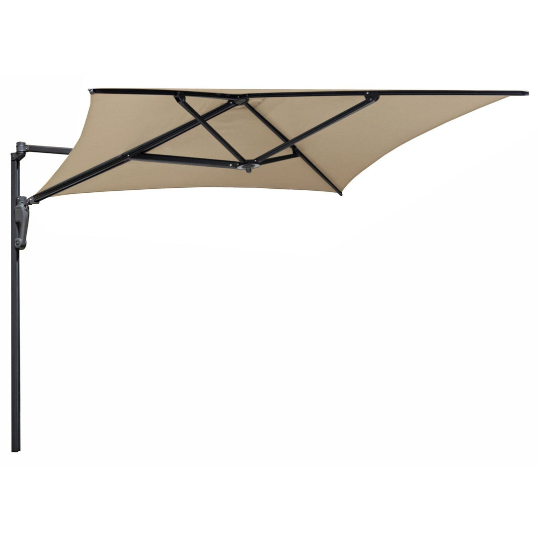 Azuma Wall Mounted Parasol 2m Square Garden Patio Sun Shade Taupe