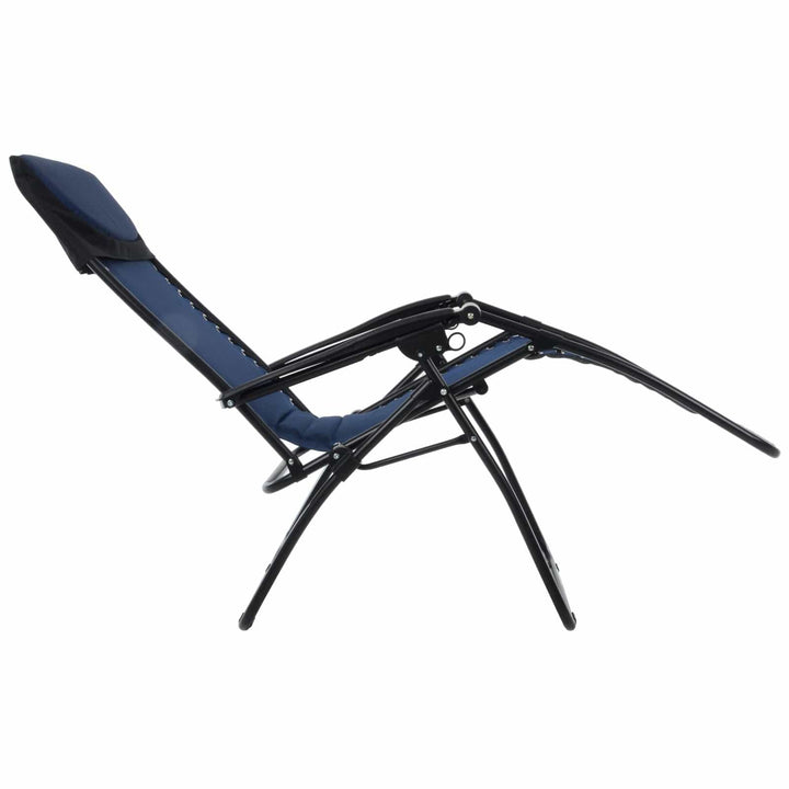 Padded Garden Recliner Relaxer 2 Tone Blue Zero Gravity Chair Garden Seat