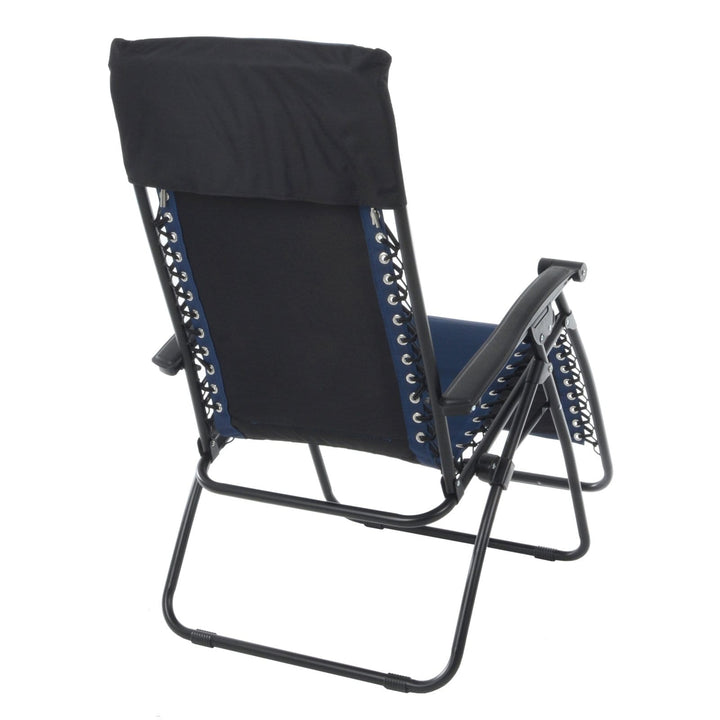 Padded Garden Recliner Relaxer 2 Tone Blue Zero Gravity Chair Garden Seat