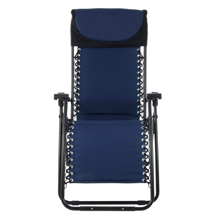 Padded Garden Recliner Relaxer 2 Tone Blue Zero Gravity Chair Garden Seat