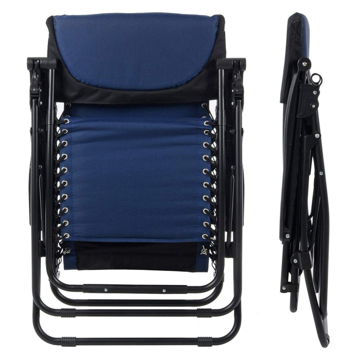 Padded Garden Recliner Relaxer 2 Tone Blue Zero Gravity Chair Garden Seat